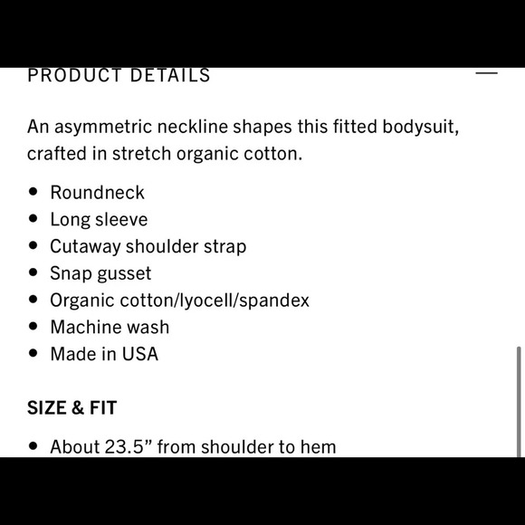 NWT Agolde Bea Asymmetric Cutaway Top Bodysuit in Wired Small - Picture 13 of 14